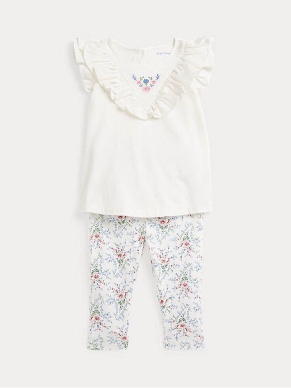 Ralph Lauren Embroidered Cotton Floral Set